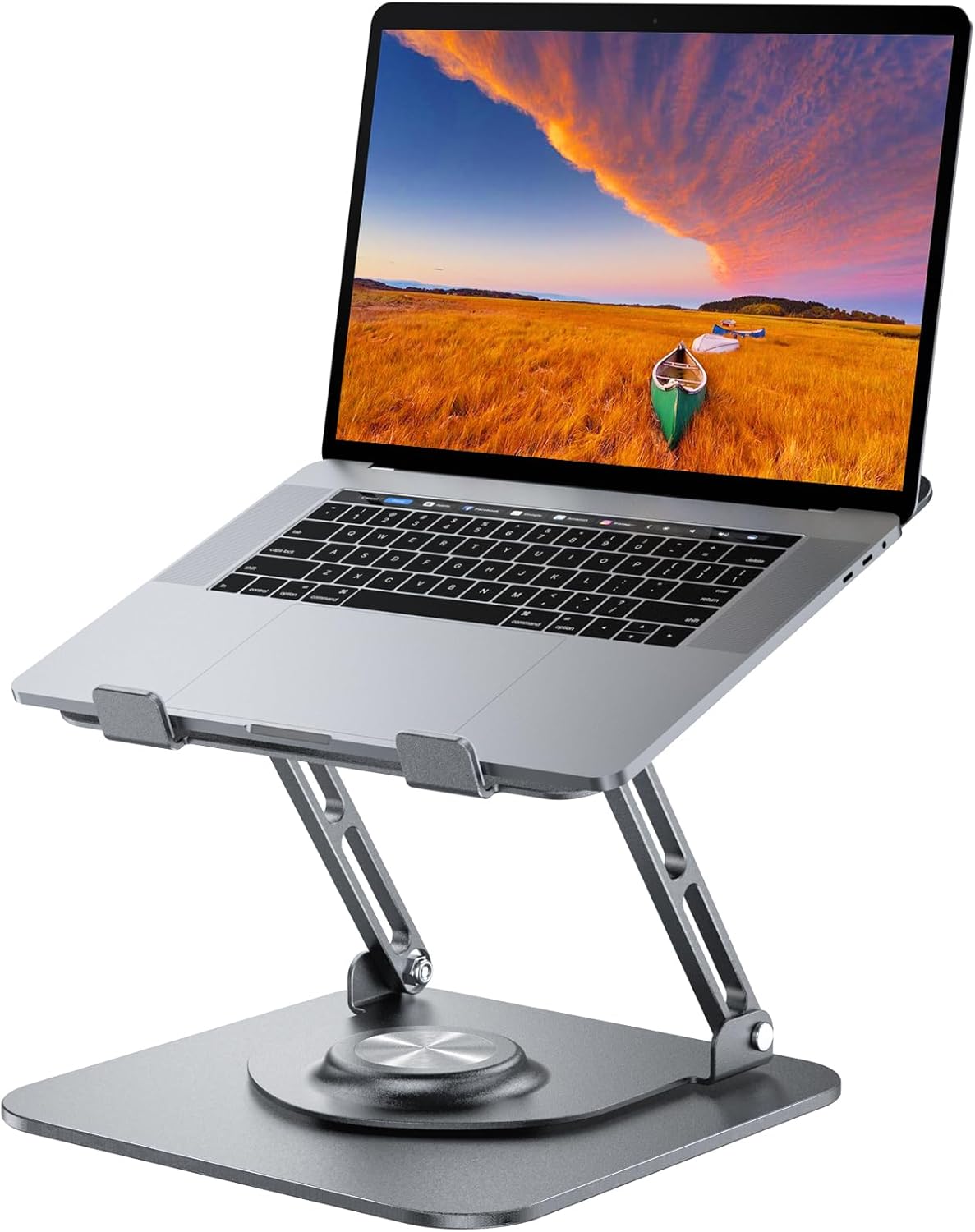 JOYEKY Laptop Stand for Desk, Adjustable Computer Stand with 360° Rotating Base, Ergonomic Laptop Riser for Collaborative Work, Foldable &amp; Portable Laptop Stand, fits for All 10-16" Laptops
