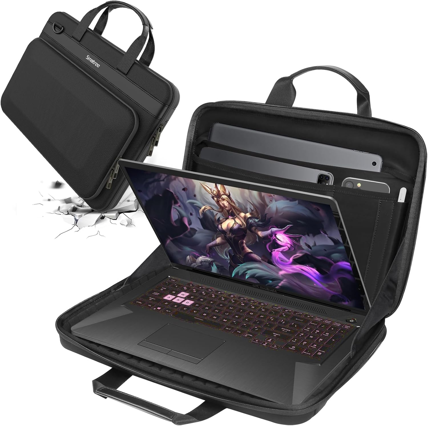 Smatree Heavy Duty Hard Sleeve Case Compatible for 18 inch ASUS ROG Strix SCAR 18 2025\/2024\/2023 Gaming Laptop, for 18 inch ASUS ROG Strix G18 2025\/2024\/2023 Gaming Laptop Waterproof Handbag (A800
