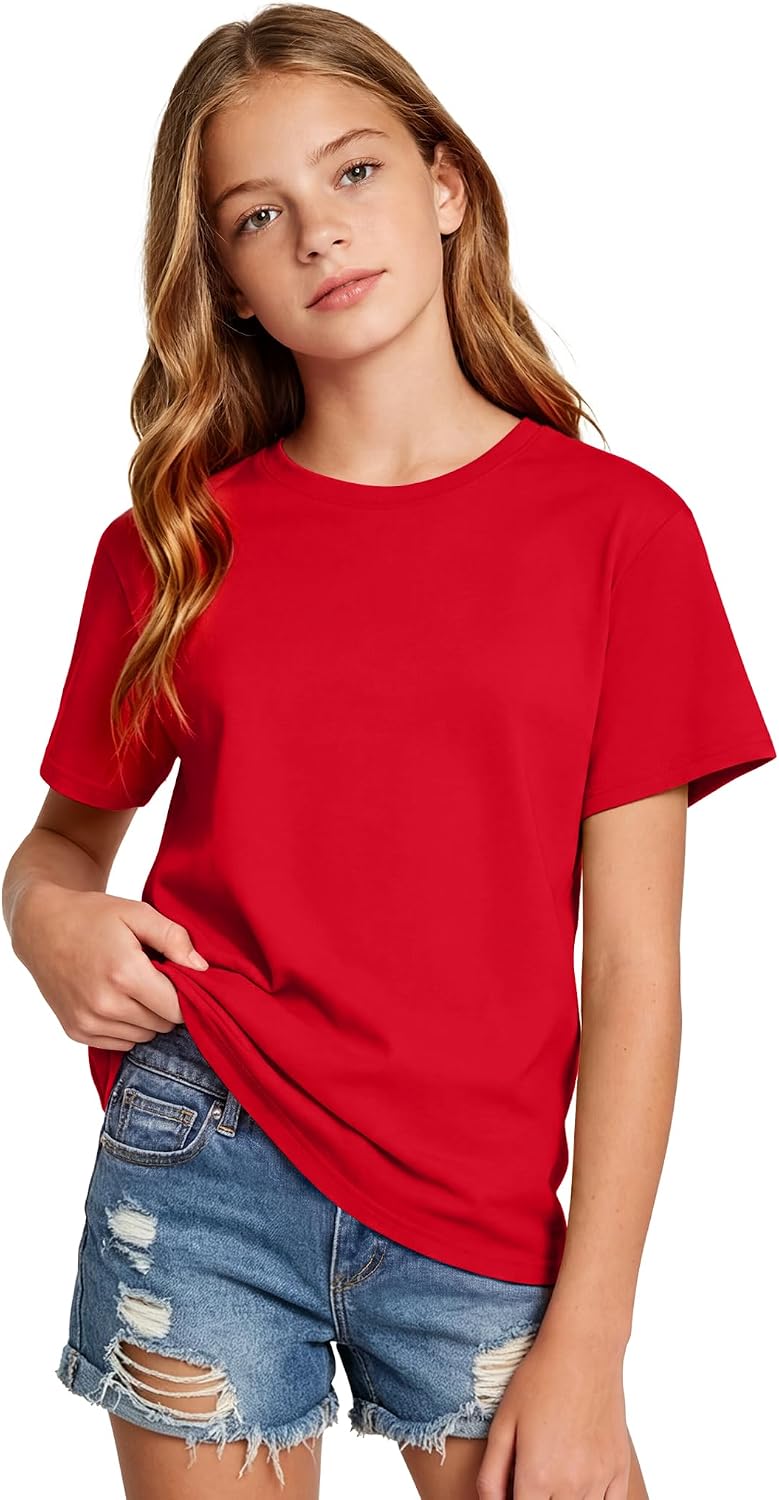 NUMYEAN Girls Short Sleeve T-Shirts Oversize Top Shirt for Tween Girl Trendy Clothes Size 5-14 Years