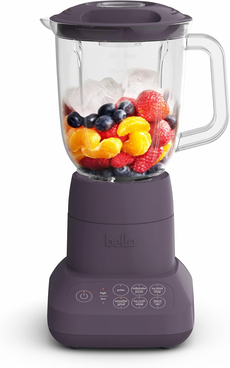 bella 10 Speed Countertop Blender, Juicer &amp; Smoothie Maker, Fits-anywhere™ Kitchenware, Slim Flip &amp; Store Design, Dishwasher Safe 48oz Capacity Pitcher &amp; Lid, Stainless Steel Blade, 450 Wa