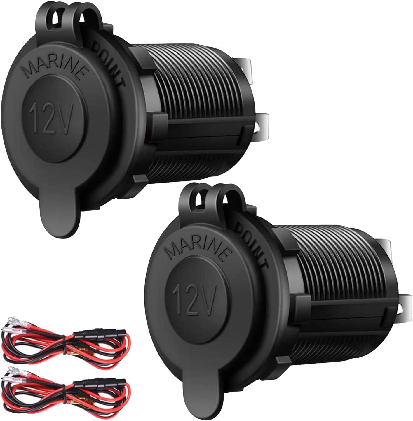 12V Cigarette Lighter Socket, 2 Pack Car Marine Motorcycle ATV RV Lighter Power Outlet Socket Replacement 12 Volt Waterproof Plug by ZHSMS
