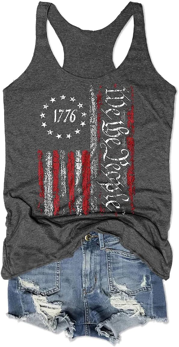 Ytboerly We The People American Flag Tank Tops Women 4th of July Shirts Sleeveless USA Graphic Patriotic Tees