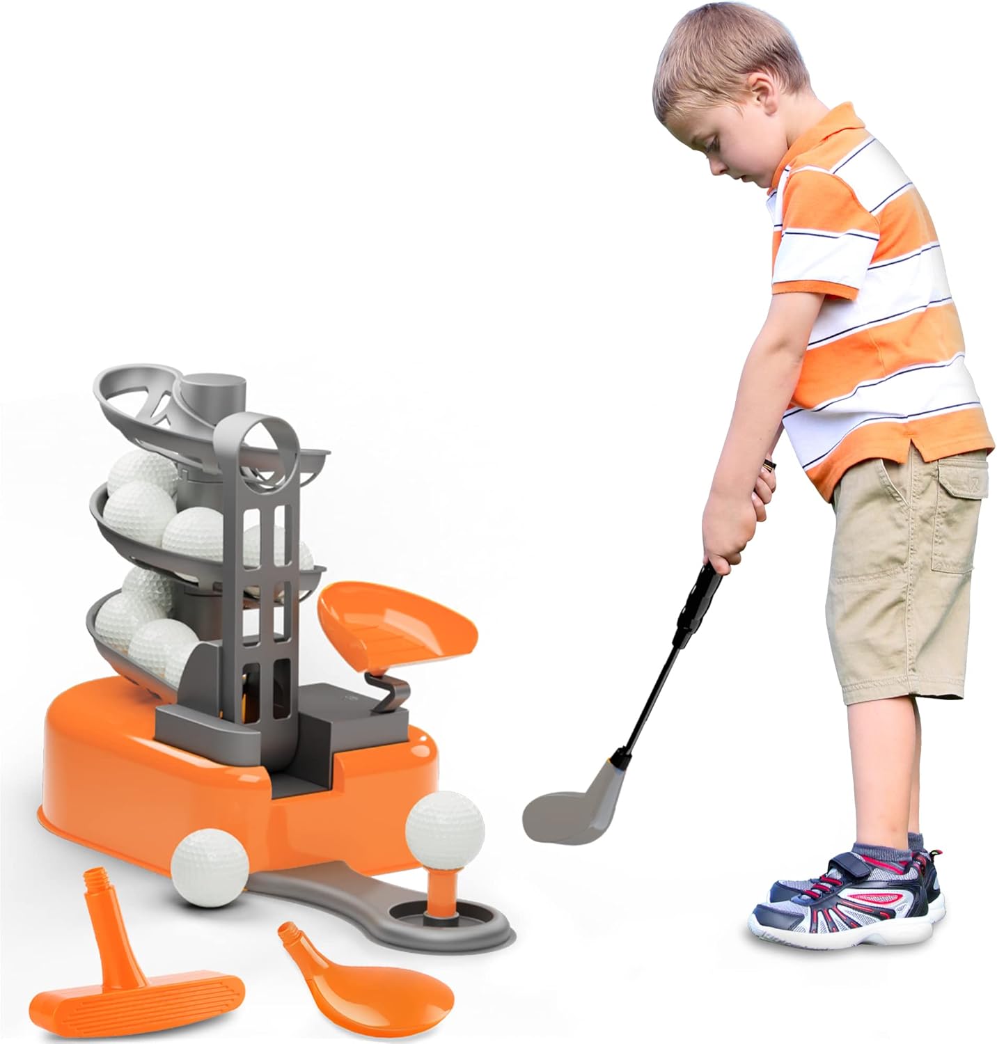 iPlay, iLearn Kids Golf Toys Set W\/Left &amp; Right Club Head, Boys Outdoor Sport Toy Age 3-5, Toddler Indoor Golf Ball Game, Child Exercise Active, Yard Play Birthday Gift 4 6 7 8 Year Olds Toddler 