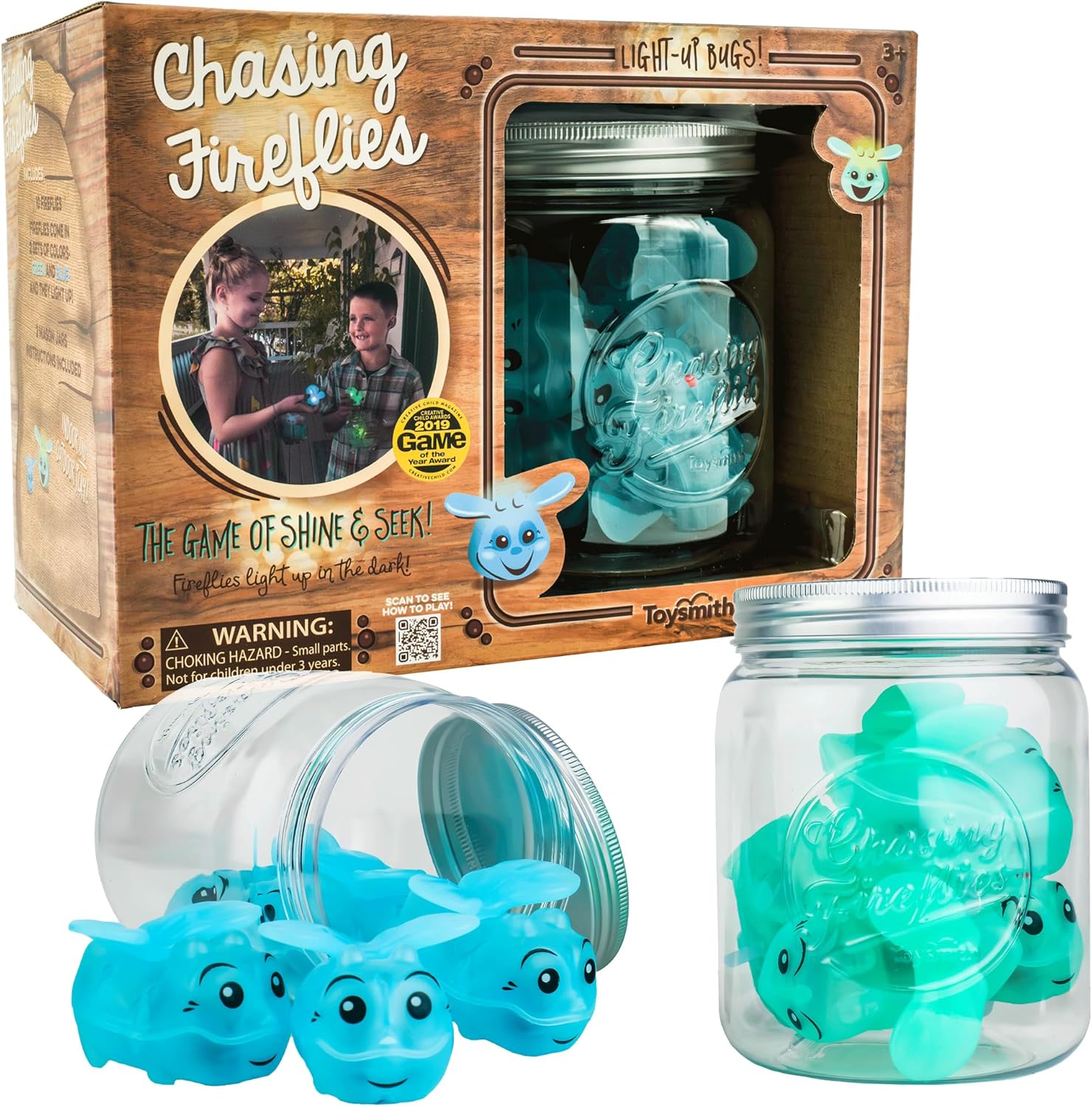 Toysmith Chasing Fireflies Kids Game - The Game of Shine &amp; Seek - Interactive Games for Kids - Indoor &amp; Outdoor Game - for Ages 3+, Blue,Green