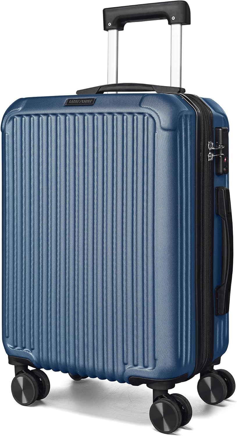 LIGHT FLIGHT Carry On Luggage 22x14x9 Airline Approved, Royal Blue | Airline Approved, Hard Shell with Wheels, Expandable Hardside, Lightweight, TSA Lock