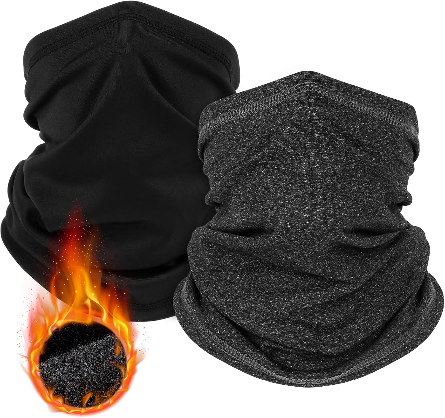LUOLIIL VOE 2 Pack Winter Neck Gaiter Warmer for Men&amp;Women,Windproof Face Cover Fleece Face Mask Scarf for Cold Weather Sport