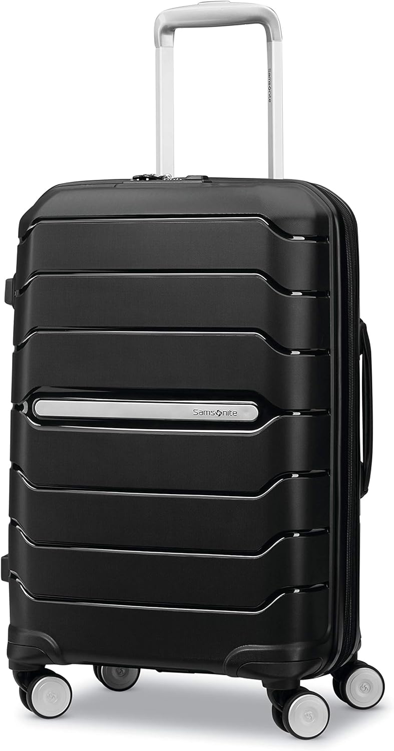 Samsonite Freeform Hardside Carry-On Luggage with Spinner Wheels - Hardshell Suitcase - TSA, Airline-Approved - Expandable Hard Shell, Smooth Rolling Wheels for Lightweight Travel \u2013 Black