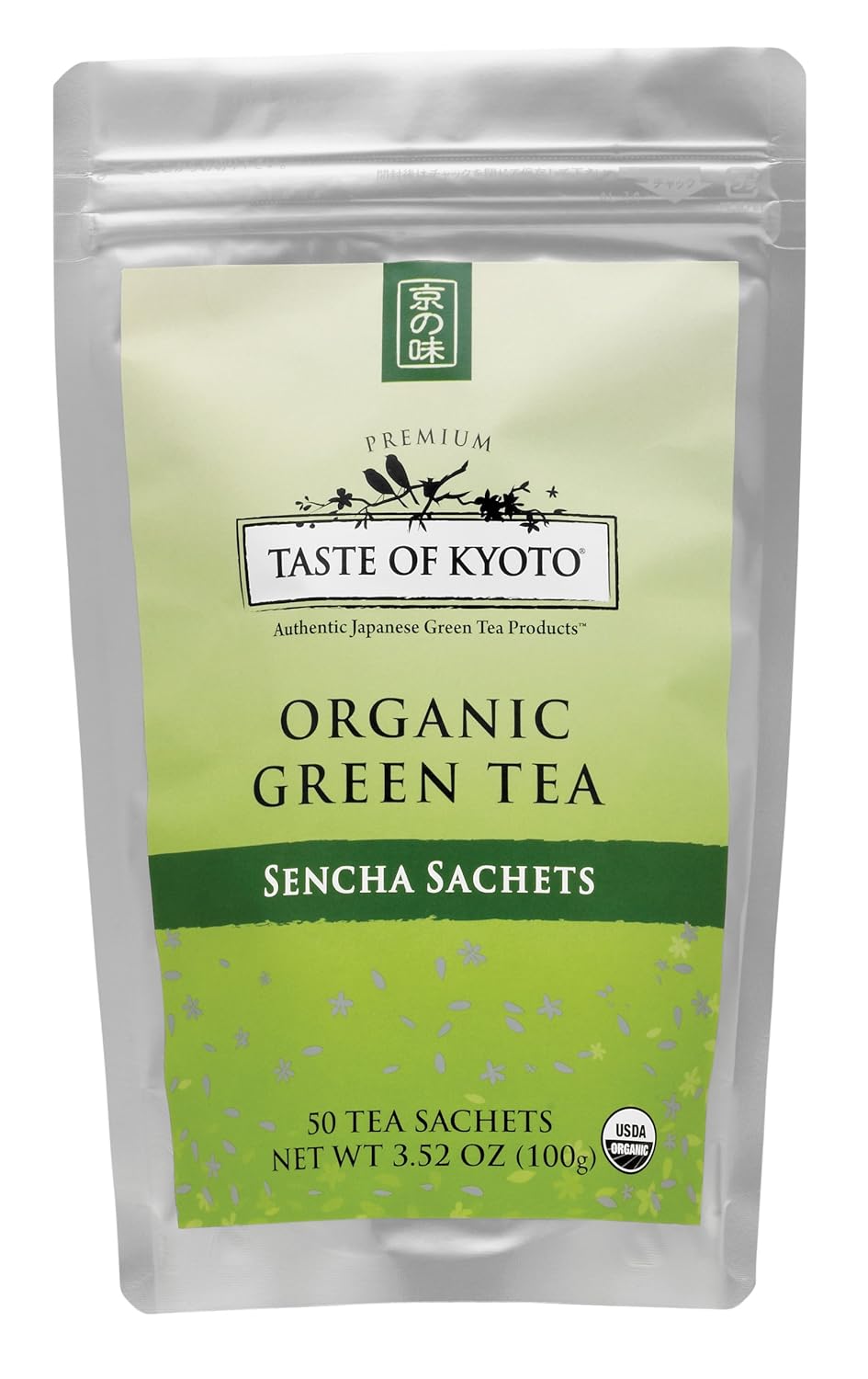 TASTE OF KYOTO Sencha Green Tea Sachets, Bulk Premium, 50 Count