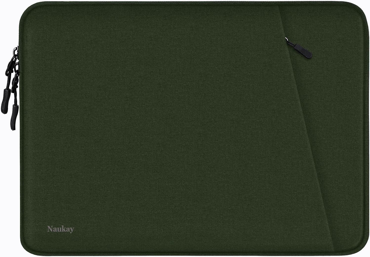 Laptop Sleeve Case 13.3 inch, Shockproof Protective Computer Cover with Accessories Pocket, Laptop Bag Compatible with MacBook Air\/Pro 13-13.3 inch, Compatible for MacBook Pro 14 inch, ArmyGreen