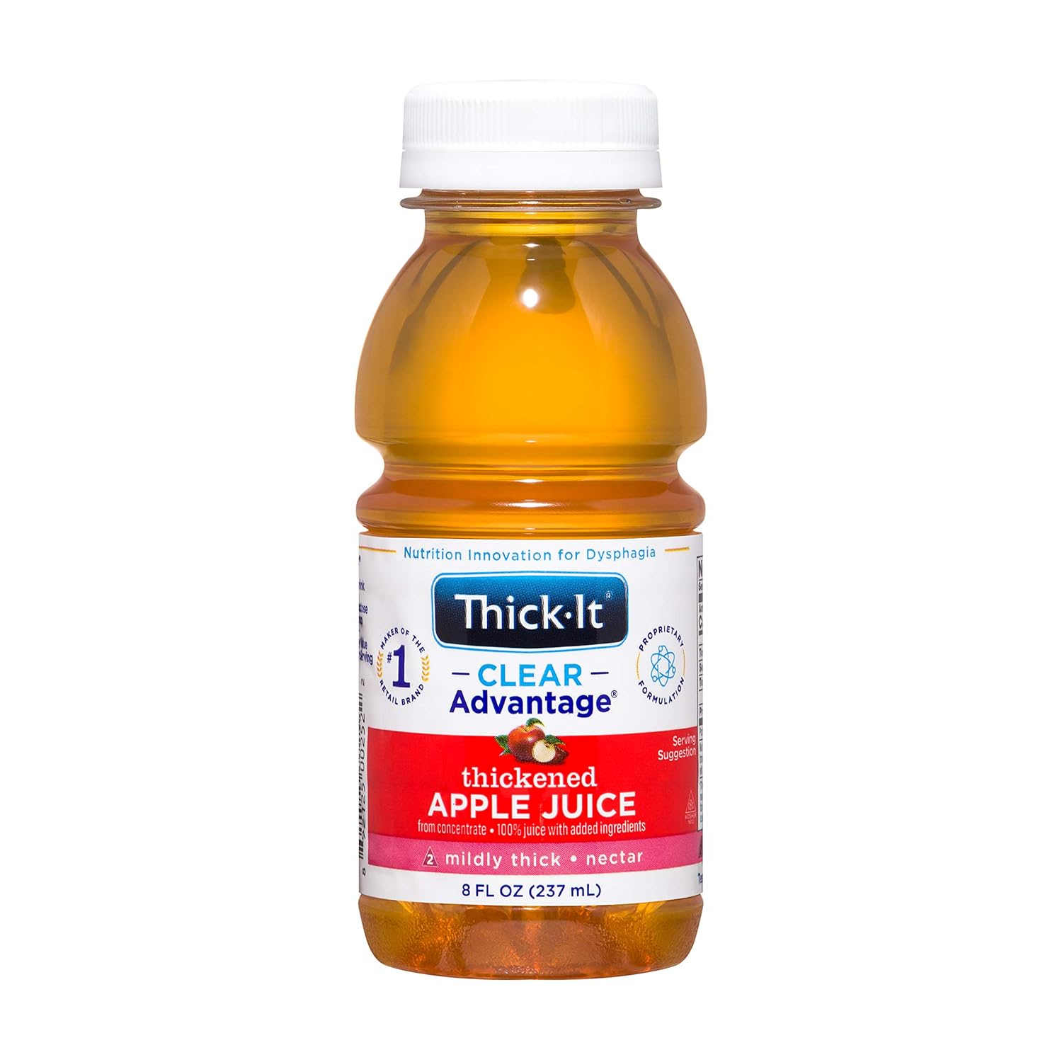 Thick-It Clear Advantage Mildy Thick Apple Juice, Nectar Consistency, Ready-to-Drink, Digestible Swallowing Aid, Hydration on the Go, Convenient &amp; Ready-to-Use, 8 oz Bottle (24 Pack)