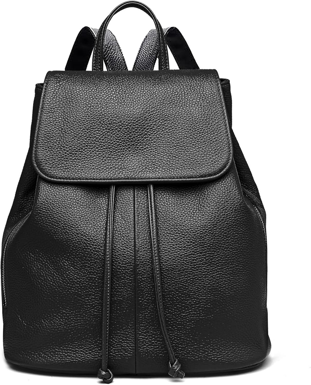 BOYATU Leather Backpack Purse for Women Fashion Design Ladies Shoulder Bag | Full-Grain Leather | Work Commuter &amp; City Travel | Fashion RFID Pocket Bag | Compact Everyday Essentials (Black)