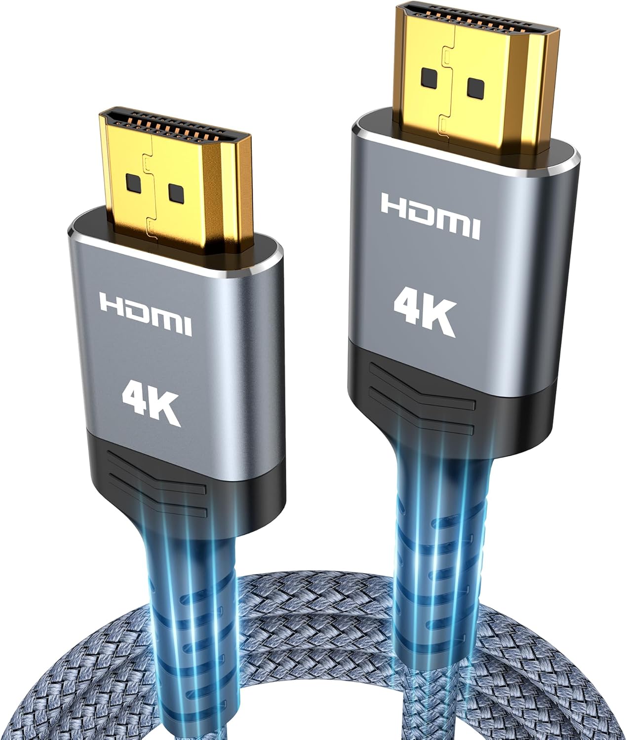 HDMI Cable 6.6 ft, Highwings 4K HDMI 2.0 Cord with Ultra HD Stunning Clarity, Nylon Braided &amp; Gold-Plated Connectors, HDR, Ethernet, ARC, 3D, HDCP 2.2, Compatible with for Wall-mounted HDTV , Moni