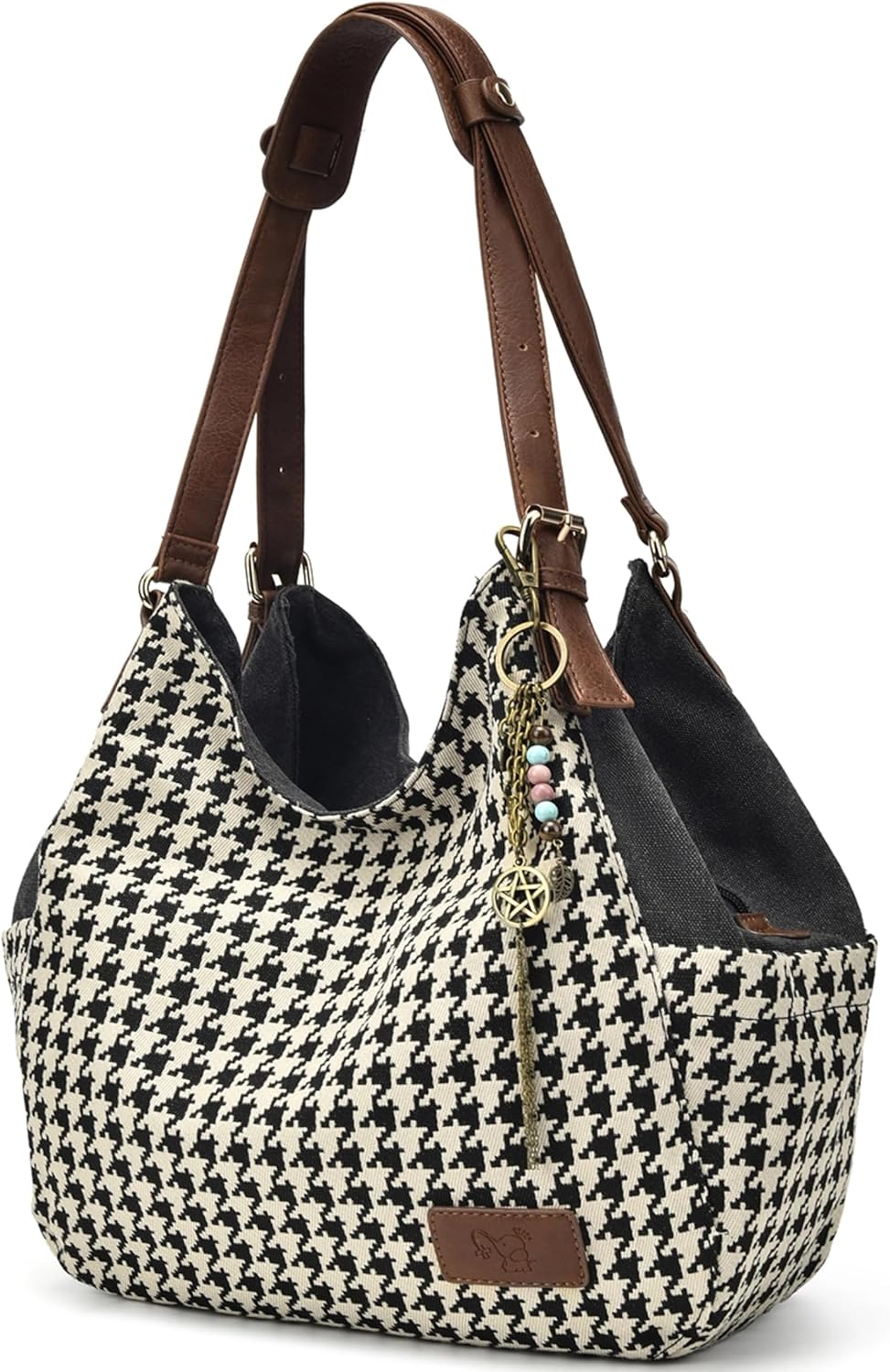 Worldlyda Women Canvas Hobo Purse Multi Pocket Tote Shopper Shoulder Bag Casual Top Handle handbag with Embroidery Ethnic