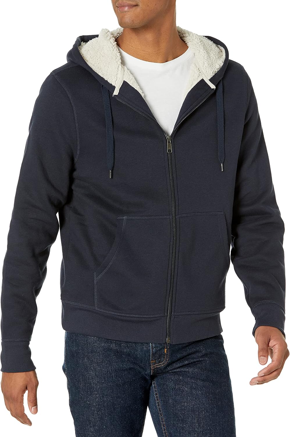 Amazon Essentials Men's Sherpa-Lined Full-Zip Fleece Hoodie Sweatshirt