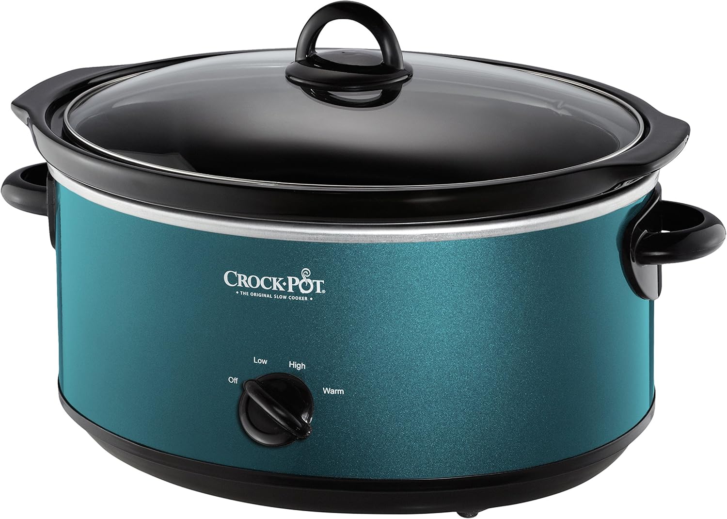 Crock-Pot 7-Quart Manual Slow Cooker, Family Size Serves 8+ People &amp; Fits 6-lb Roast, Removable Stoneware with Warming Setting, Dishwasher Safe for Easy Cleanup, Turquoise