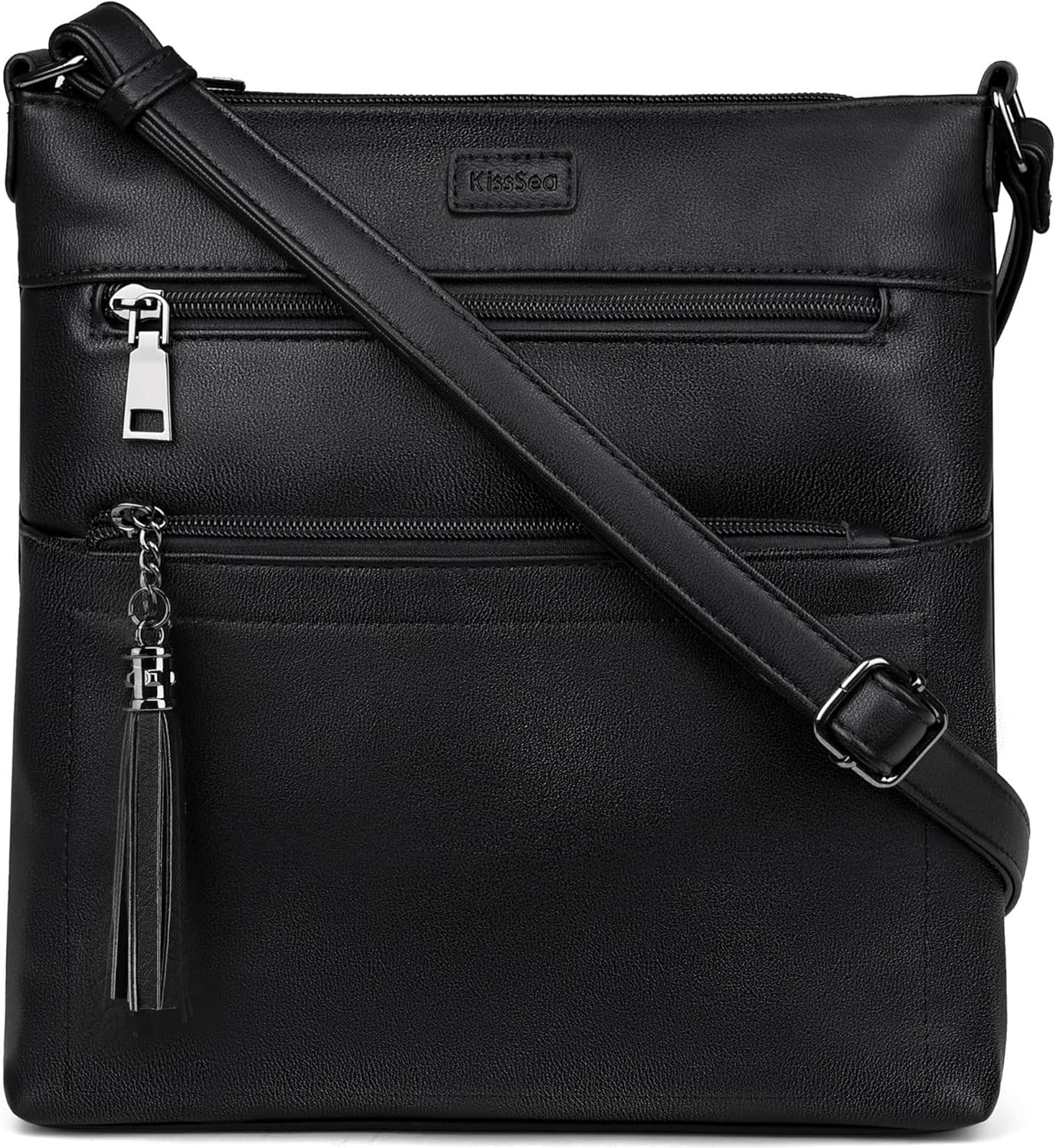 Kiss Sea Womens Crossbody Purse Leather Travel Crossbody Bag with Tassel and Adjustable Strap