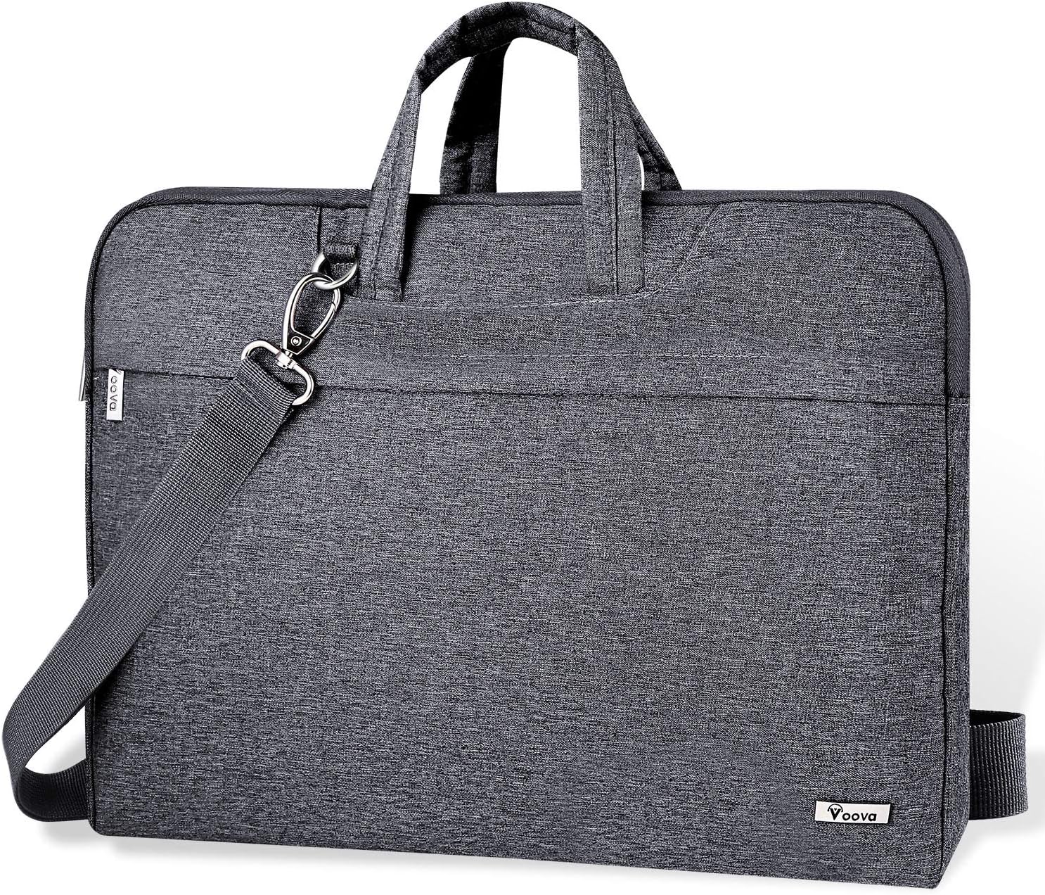 Voova Laptop Bag 17 17.3 Inch Water-resistant Laptop Sleeve Case with Shoulder Straps &amp; Handle, Computer Case Cover Slim Briefcase Compatible with 17-18\u201D Hp Dell Asus Acer, Grey