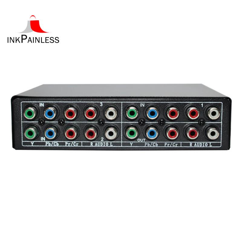 RGB Component Switch Selector 5 RCA 3-Way YPBPR Cable Component Switch AV Switcher for PS2 Wii Xbox DVD Player TV